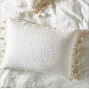 Tasseled linen sham set of 2